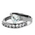 2-Piece Stainless Steel Women's Wedding Ring Set with Heart Shaped CZ Stones, Size 10