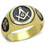 Men's IP Gold Masonic Style "G" Stainless Steel Ring - Size 13