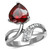 Women's Stainless Steel Ring with Heart Shaped Garnet Cubic Zirconia, Size 5 (Pack of 2)