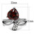 Women's Stainless Steel Ring with Heart Shaped Garnet Cubic Zirconia, Size 5 (Pack of 2)