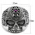 Men's Stainless Steel Skull Shaped Ring with Amethyst Crystal - Size 11 (Pack of 2)