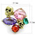 Women's Gold IP Stainless Steel Skull Shaped Ring with Multicolor Cubic Zirconia - Size 10