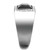 Men's Stainless Steel Ring with Black Jet Synthetic Onyx and Clear Stones - Size 12