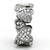 Women's Stainless Steel Heart Shaped Eternity Ring with Clear Crystals - Size 7