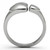Women's Stainless Steel Heart Shaped Ring - Size 5 (Pack of 3)