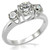 Women's Stainless Steel With Triple CZ Stones Engagement Ring - Size 7 (Pack of 2)