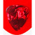 11" Red and Silver Large Wave Art Glass Guitar Pick Wall Clock