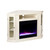 48" Ivory Solid Convertible Electric Fireplace with Media Cabinets