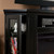 48" Black and Brown Rectangular Smart Media Fireplace with Storage