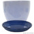 Sunnydaze Outdoor/Indoor High-Fired Glazed UV- and Frost-Resistant Ceramic Flower Pot Planter Saucers - 9" Diameter - Imperial Blue - 4-Pack