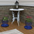 Sunnydaze Outdoor/Indoor High-Fired Glazed UV- and Frost-Resistant Ceramic Flower Pot Planter Saucers - 9" Diameter - Imperial Blue - 4-Pack
