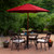 8.5ft Outdoor Patio Market Umbrella with Wooden Pole, Red