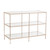 42" Clear and Gold Contemporary Console Table with Shelves