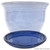 Sunnydaze Outdoor/Indoor Ceramic High-Fired Glazed UV-Resistant and Frost-Resistant Flower Pot Planter Saucers - 12" Diameter - Imperial Blue - 4-Pack