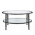 36" Black Distressed finish Glass Round Cocktail Table