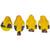 Set of 4 Small Goldfinch Bird Figurines 3"
