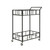 35.75" Clear and Black Contemporary Bar Cart with Wheels