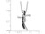 1/8 Carat (ctw) Black & White Diamond Cross Pendant Necklace in Sterling Silver with Chain