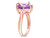 6.50 Carat (ctw) Amethyst Promise Heart Ring in Rose Plated Sterling Silver with Accent Diamonds - 68DLG1005047AM-9