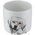 4.5" White and Black Round Planter with Retriever Print