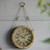 9.75" Bronze and White Vintage Round Wall Clock with Hanging Chain