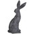 13" White and Brown Bunny Rabbit Statue