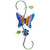 18" Blue and Pink Glass Butterfly Spring Plant Metal Hanger