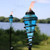 Sunnydaze Outdoor Adjustable Height Glass and Metal Swirl Patio and Lawn Torch Set - Blue - 2pk