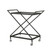 32.25" Clear and Black Contemporary Bar Cart with Wheels