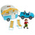 HABA Little Friends Vacation Camper Play Set with All Terrain Push & Go Vehicle, 2 Lawn Chairs and 4" Bendy Boy