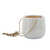 7" White and Brown Ceramic Chevron Outdoor Hanging Planter