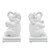 Set of 2 White Ceramic Elephant Bookends 6.5"