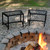 Sunnydaze Fire Pit Benches Black Mesh for Patio - 23" x 16" - Set of 2 Benches