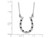 Black and White Accent Diamond Horseshoe Necklace in Sterling Silver with Chain