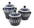 Blue Rose Polish Pottery Peacock Canister Set