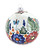 Blue Rose Polish Pottery Floral Butterfly Christmas Ornament