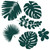 Graphic Palm Leaf Peel and Stick Wall Decals