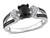 1.00 Carat (ctw) Black & White Diamond Engagement Ring in Sterling Silver - 68DLG1005480-9