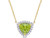 1.50 Carat (ctw) Trillion Peridot Pendant Necklace in 10K Yellow Gold with White Topaz and Chain