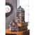 14.25" Black and Brown Large Flip-Top Wooden Lantern