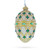 Green Jewels on Champagne Glass Egg Christmas Ornament 4 Inches