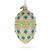 Green Jewels on Champagne Glass Egg Christmas Ornament 4 Inches