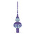 Jeweled Purple on White Glass Christmas Tree Topper 11 Inches