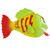 4" Green and Red Battle Reef Micros Piranha Swimming Pool and Water Toy