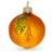 Orange with Shiny Leaf Glass Christmas Ornament