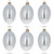 Set of 6 White Glossy Glass Egg Ornaments 4 Inches