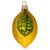 Lemon with Shiny Leaf Glass Christmas Ornament