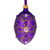 Gold on Purple Glass Egg Christmas Ornament 4 Inches