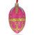 Golden Garlands On Pink Egg Glass Ornament 4 Inches