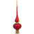 Nativity Scene on Matte Red Glass Christmas Tree Topper 11 Inches